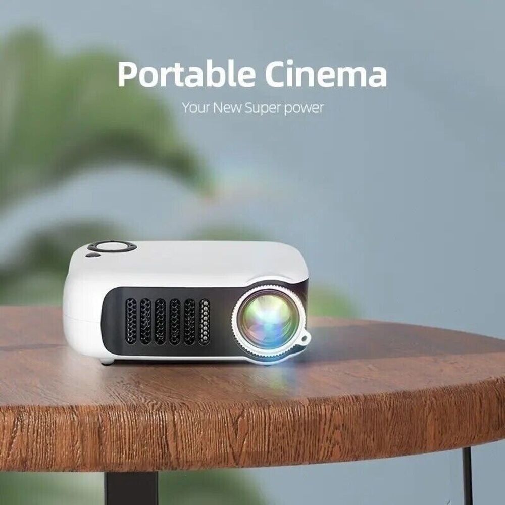 A2000 Mini Video Projector Home Theater Portable 3D LED  NEW 4K 1080P White